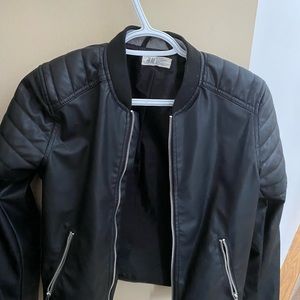 Boys large faux leather spring jacket